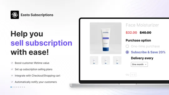 Easto Subscriptions App screenshot