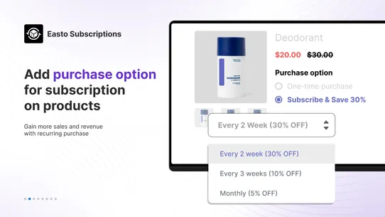 Easto Subscriptions App screenshot