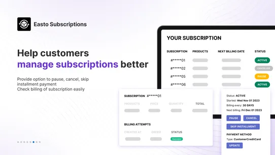 Easto Subscriptions App screenshot