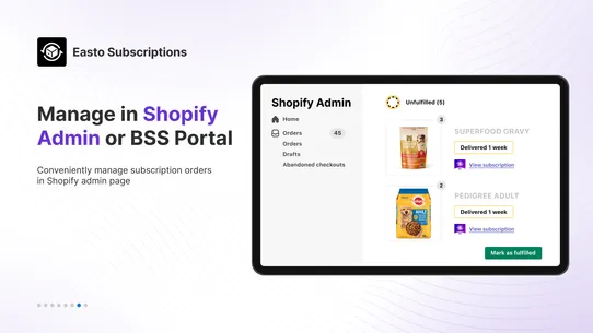 Easto Subscriptions App screenshot