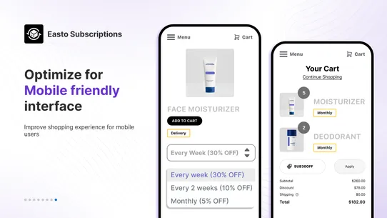 Easto Subscriptions App screenshot