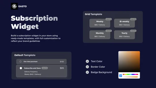 Easto Subscriptions App screenshot