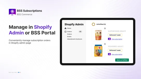 BSS Subscriptions App screenshot