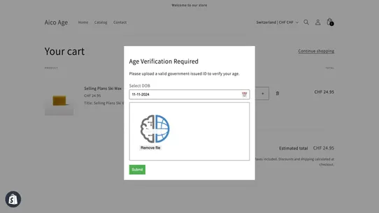 Aico Age Verification screenshot