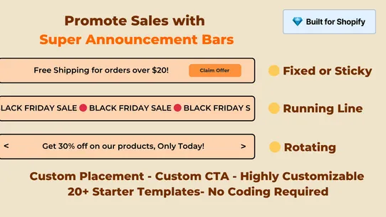 Super Announcement Bar screenshot