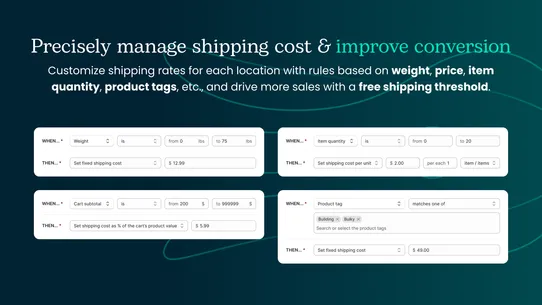 Shipping Rates Rules &amp; Zones screenshot