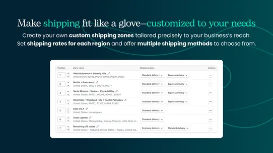 Shipping Rates Rules &amp; Zones screenshot