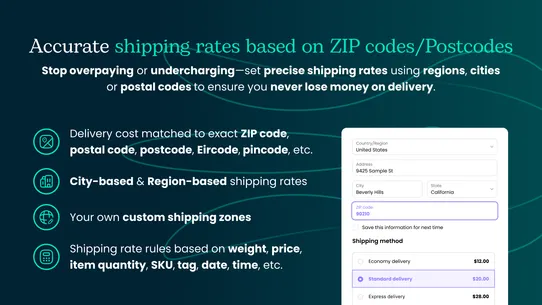 Shipping Rates Rules &amp; Zones screenshot