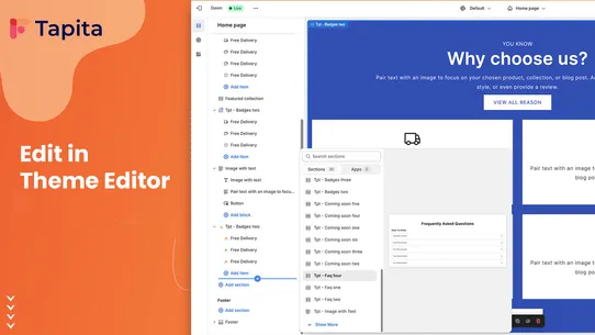 Tapita Theme Sections Builder screenshot