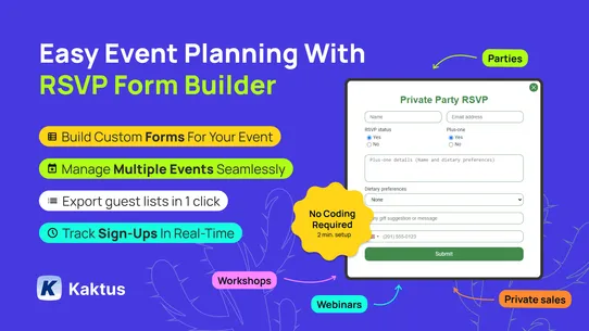 K:RSVP Forms+Registration Form screenshot