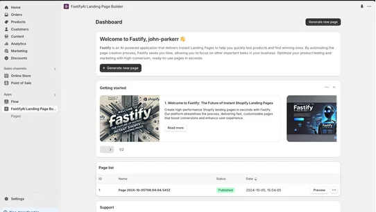 FastifyAI Landing Page Builder screenshot