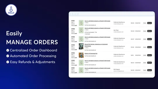 Digital Download File Products screenshot