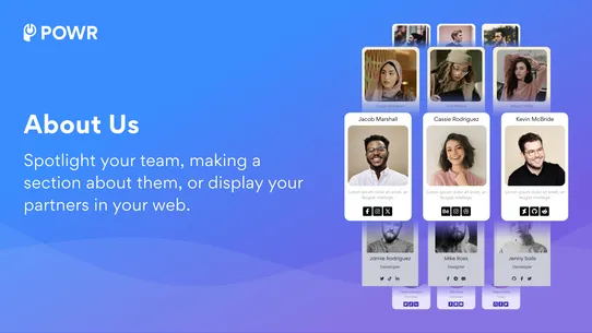 POWR: About Us | Team Profile screenshot