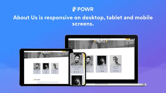 POWR: About Us | Team Profile screenshot