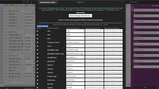 S‑BULK Excel Like Product Edit screenshot