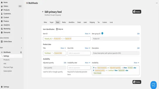 Multifeed Google Shopping Feed screenshot