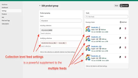 Multifeed Google Shopping Feed screenshot