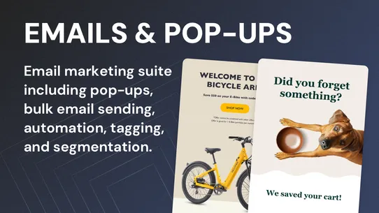 GSC Email marketing, Pop ups screenshot