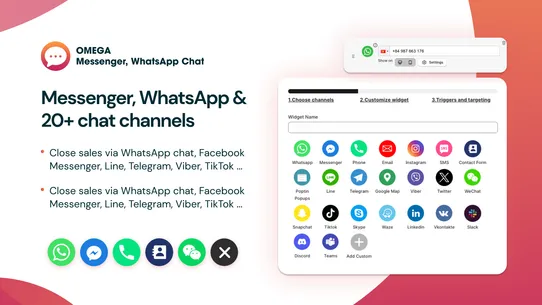 O: WhatsApp Chat, Contact Form screenshot