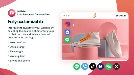 O: Chat buttons &amp; Contact Form screenshot