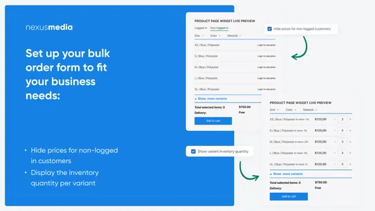 B2B:Wholesale Bulk Order Form screenshot