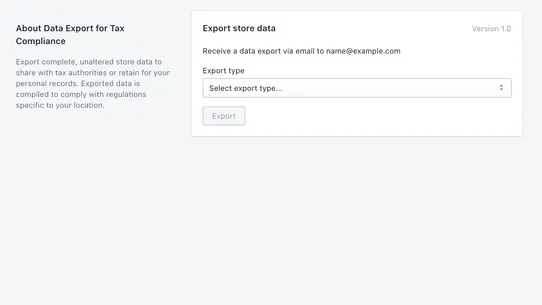 Data Exporter ‑ Tax Compliance screenshot