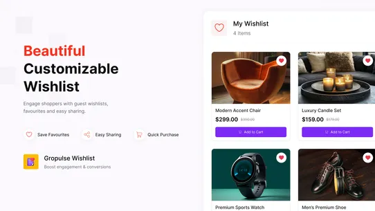 GP ‑ Wishlist &amp; Upsell Suite screenshot