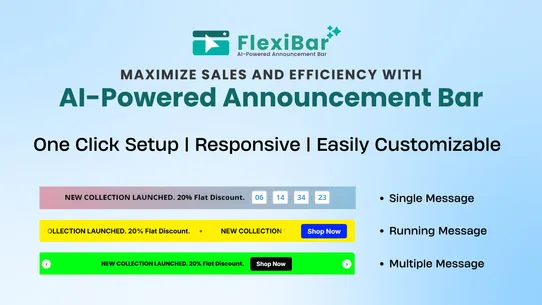 FlexiBar ‑ AI Announcement Bar screenshot