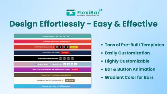 FlexiBar ‑ AI Announcement Bar screenshot