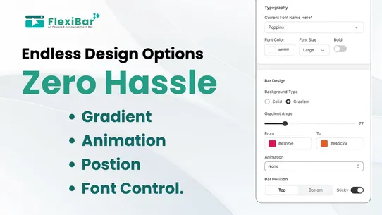FlexiBar ‑ AI Announcement Bar screenshot