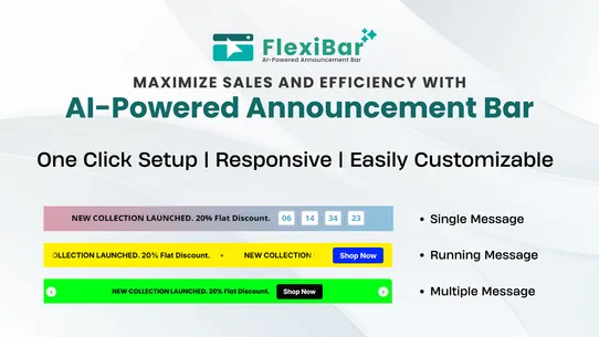 FlexiBar ‑ AI Announcement Bar screenshot