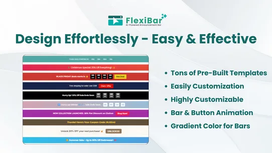 FlexiBar ‑ AI Announcement Bar screenshot