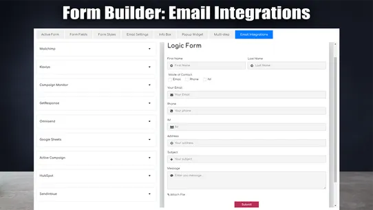 S: Contact Form Builder screenshot