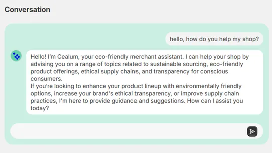 Cealum Chatbot screenshot