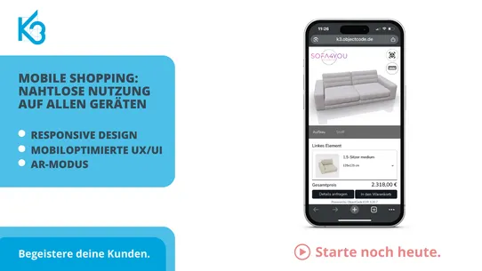 K3  ‑ 3D Produktkonfigurator screenshot