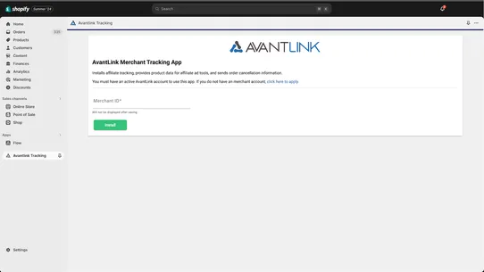 AvantLink Tracking screenshot