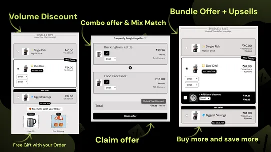Bundles BOGO Free Gift Upsells screenshot