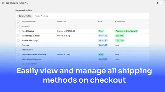 B2B Shipping Rules Pro screenshot