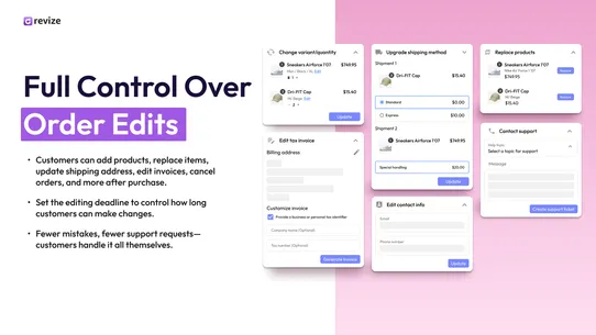 Revize: Order Editing &amp; Upsell screenshot