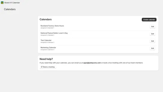 Brand It! Calendar screenshot