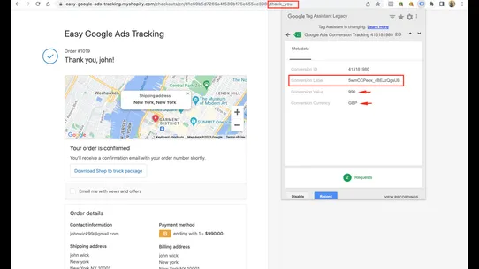 Wixpa Google Ads Tracking screenshot