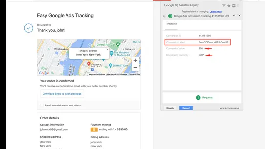 Wixpa Google Ads Tracking screenshot