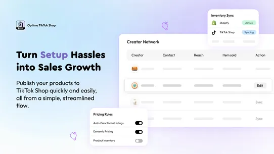 Optima Tiktok Shop Connector screenshot