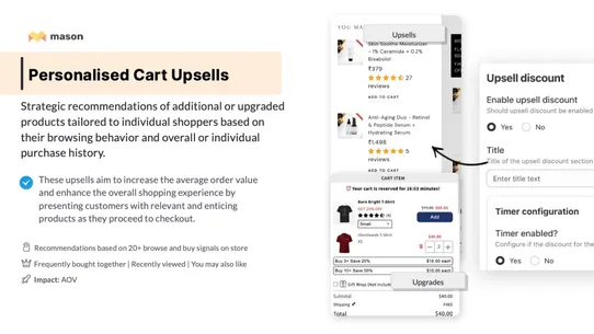 Mason: AI Smart Cart &amp; Upsells screenshot