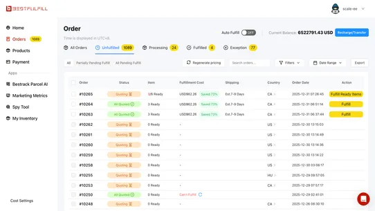 Bestfulfill DTC Fulfillment screenshot