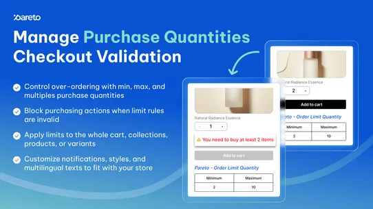 Pareto ‑ Order Limits Quantity screenshot