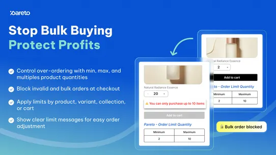 Pareto ‑ Order Limits Quantity screenshot