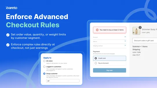 Pareto ‑ Order Limits Quantity screenshot