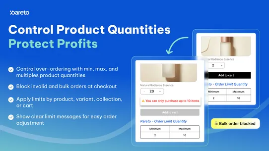 Pareto ‑ Order Limits Quantity screenshot