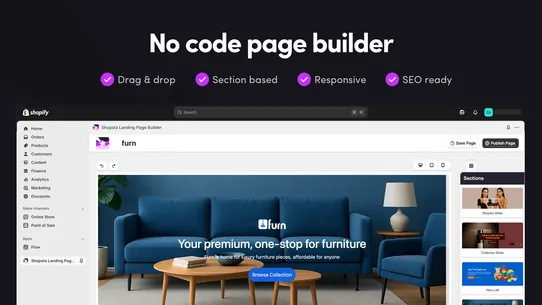 Shopsta Landing Page Builder screenshot